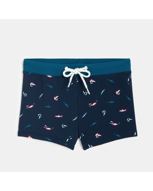 Boxer de bain imprimé bleu garçon