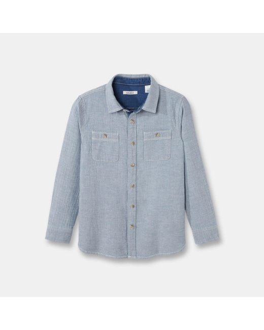 Chemise doublée bleue garçon