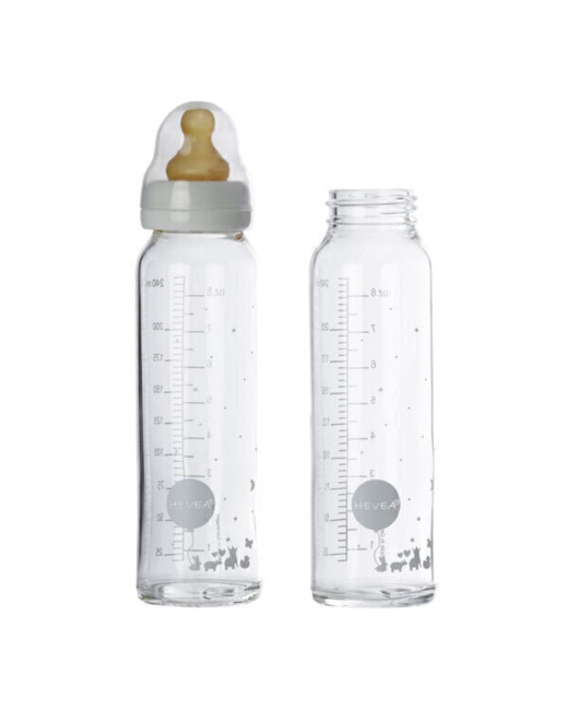 Lot 2 biberons en verre et tétines 240ml