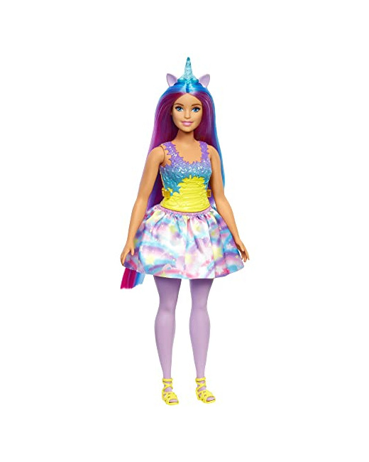 Barbie - Dreamtopia - Poupée Barbie Licorne - Cheveux bleus et violets