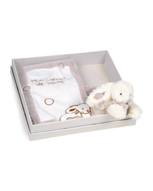 Protège carnet de santé + doudou lapin