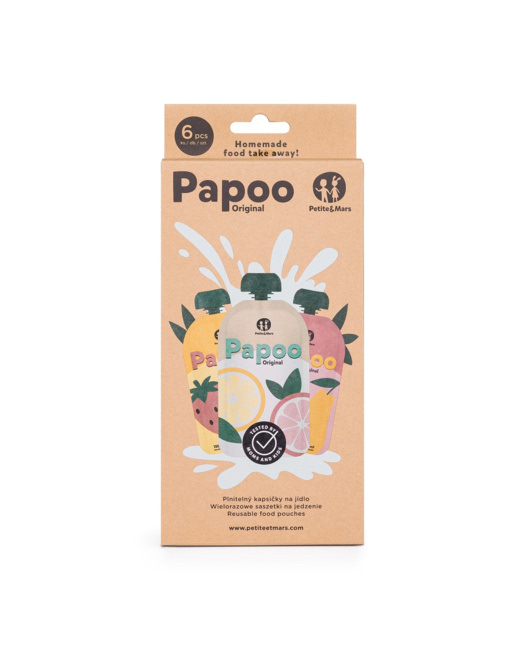 Papoo Original Sachets Alimentaires Réutilisables, 6 pcs