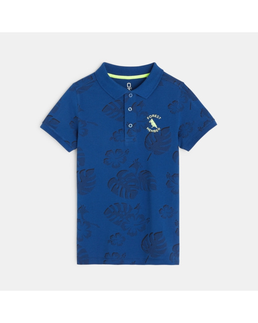 Polo imprimé bleu garçon
