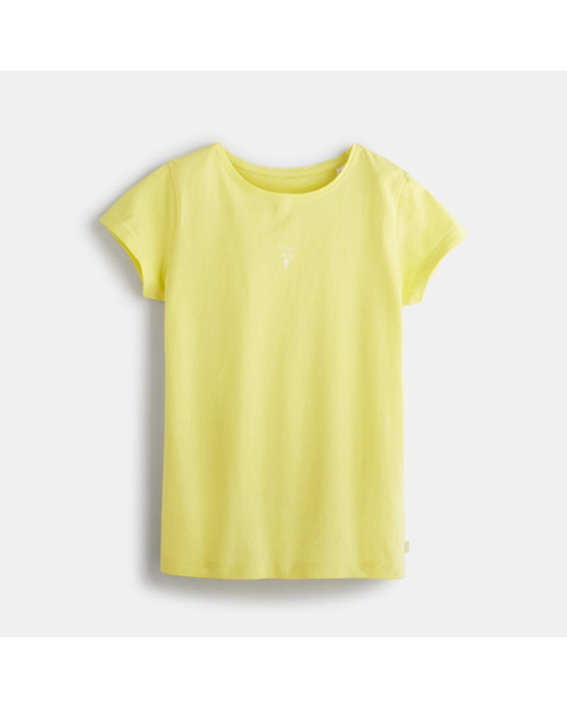 T-shirt à message jaune fille