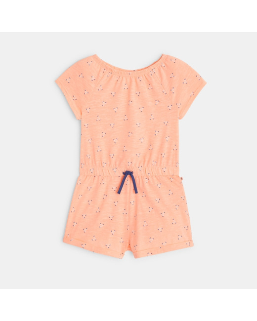 Combishort en jersey imprimé rose fille