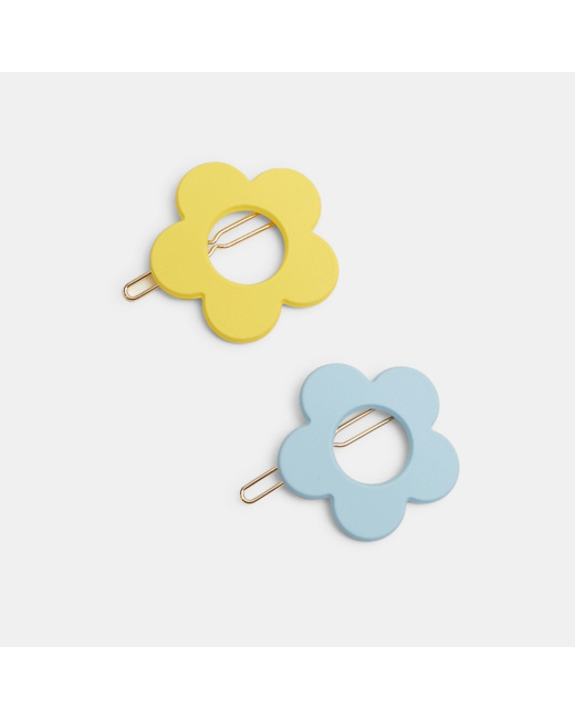Barrettes fleurs couleur pastel (lot de 2) bleu fille