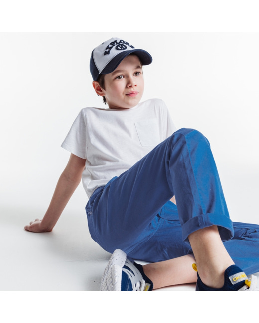Pantalon relax fit stretch bleu garçon