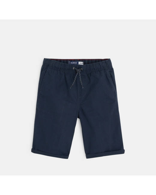 Bermuda slim en toile unie gris garçon