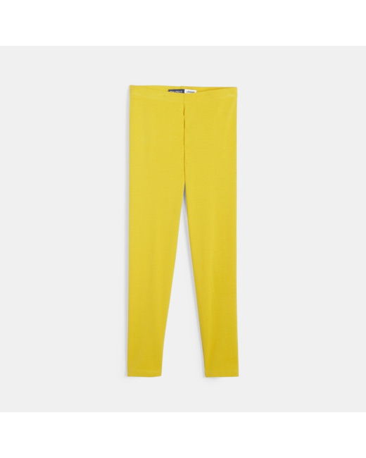 Leggings unis jaune fille