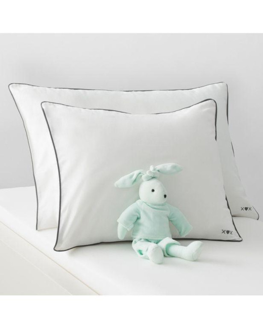 Taie d'oreiller bébé, unie, en coton