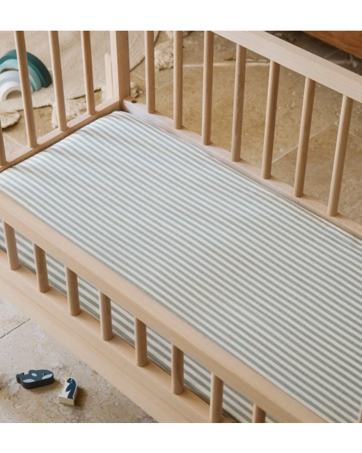 Drap housse berceau Percale de Coton Bio rayé