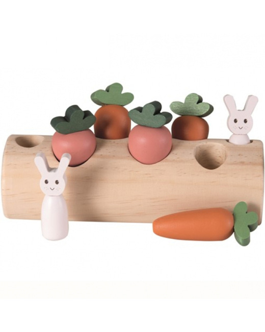Jeu à encastrer buche, lapins et légumes