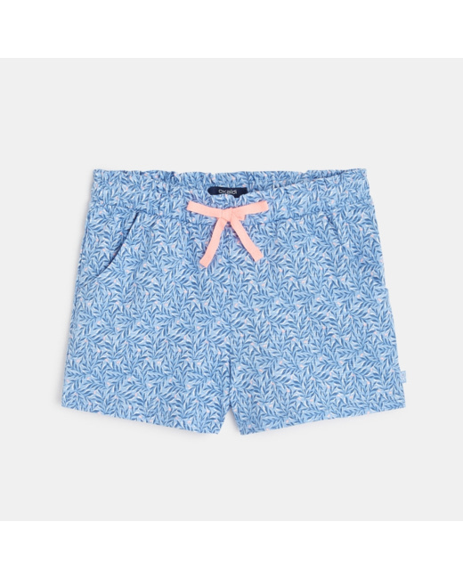 Short en jersey imprimé bleu fille