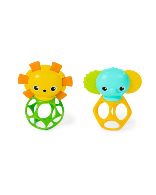 Set de 2 hochets Lion et Elephant