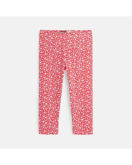 Legging 3/4 imprimé fleuri rose fille