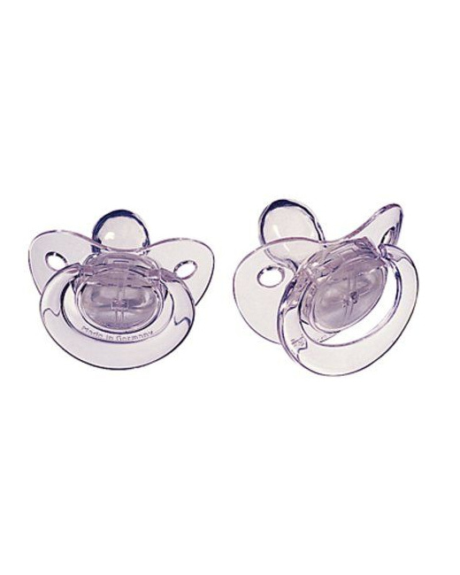 2 sucettes transparentes en silicone 0-6 mois