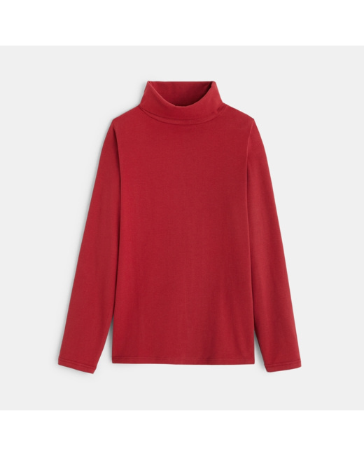 T-shirt col roulé manches longues rouge garçon