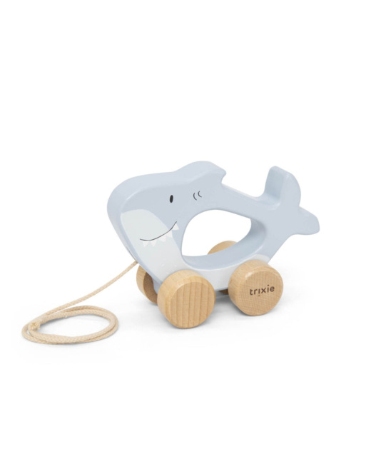 Jouet bébé à tirer en bois Mr. shark
