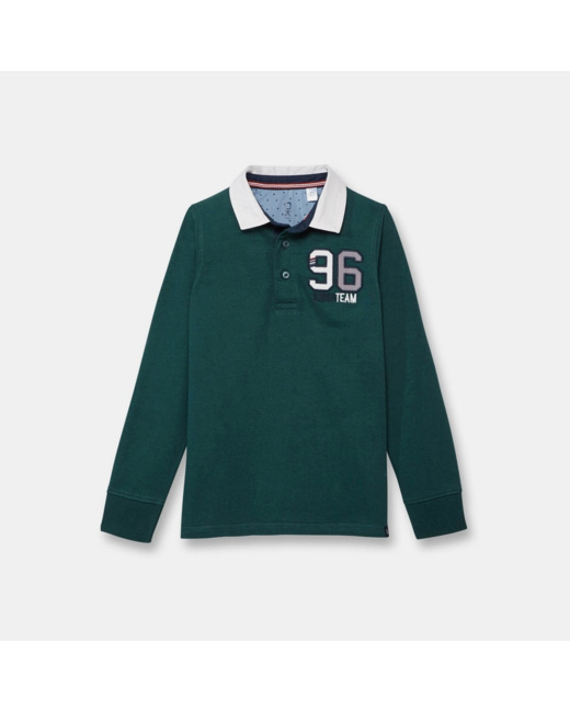 Polo jersey chiné vert garçon