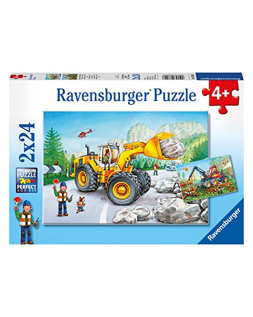 Puzzle - Excavatrice et tracteur de fôret - 2x24 pièces