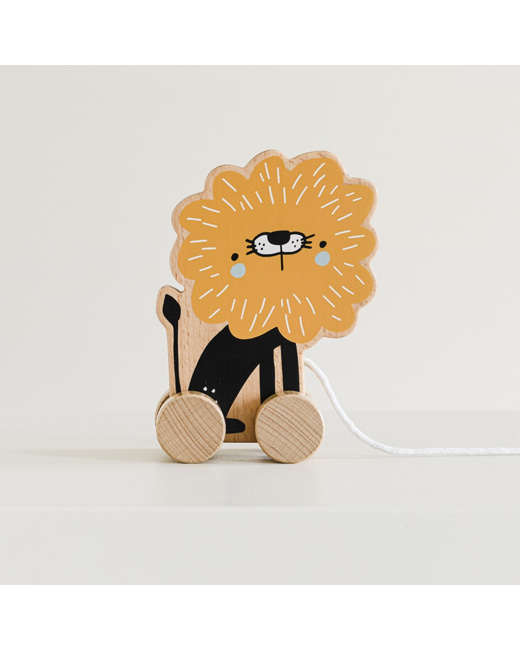 Jouet à tirer en bois lion Leo