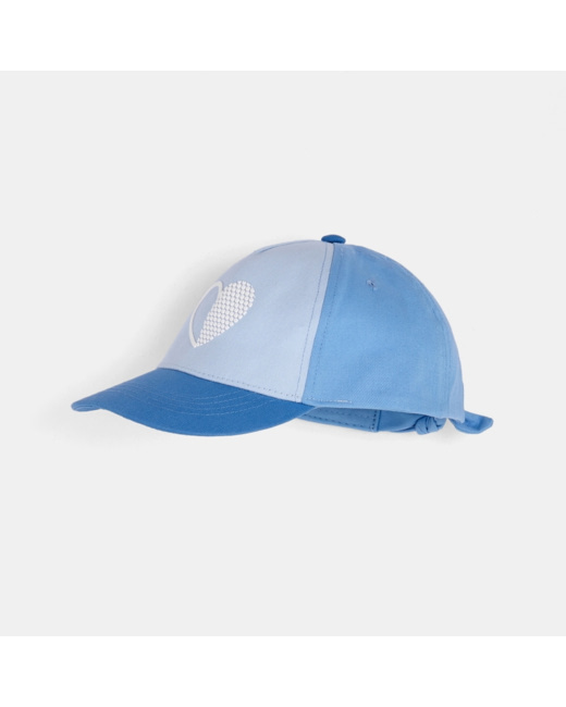 Casquette toile bicolore turquoise fille