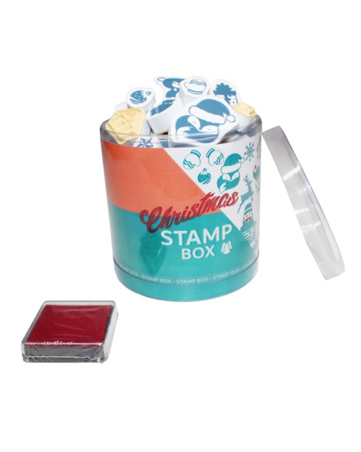 Mini Tampons En Caoutchouc + Encreur - Christmas