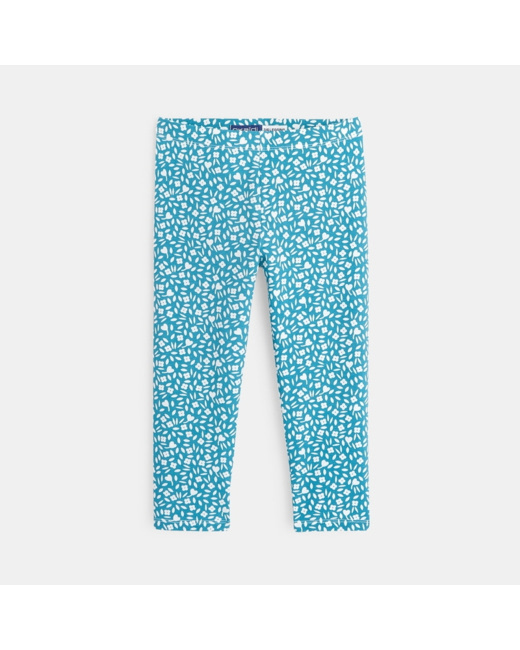 Legging 3/4 imprimé fleuri vert fille