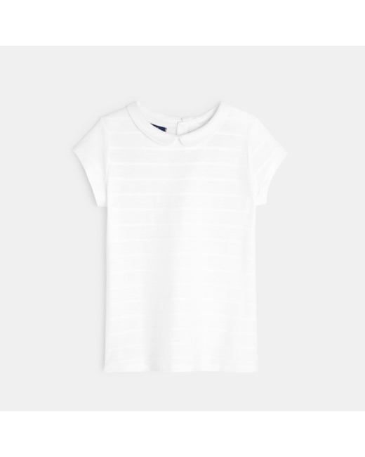 T-shirt col Claudine blanc fille
