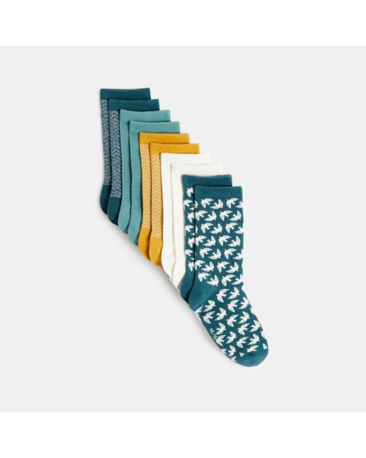 Chaussettes fantaisie (lot de 5) bleues fille