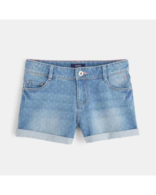 Short en jean bleu fille