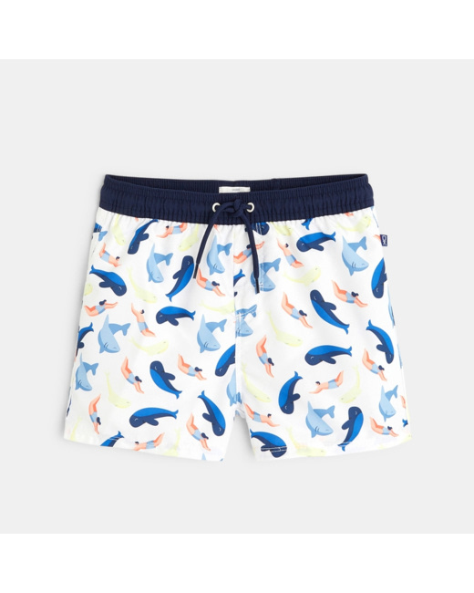 Short de bain imprimé blanc garçon