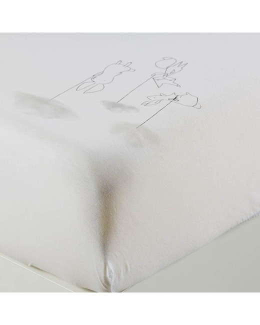 Drap housse percale de coton biologique imprimé animaux Imagine