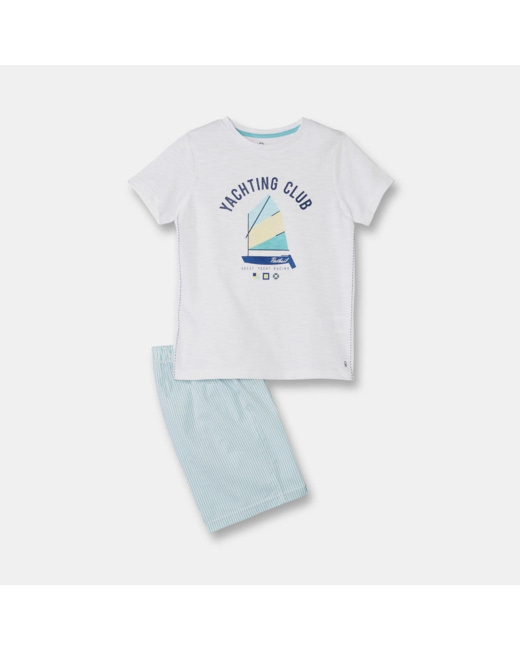 Pyjama 2 pièces blanc garçon