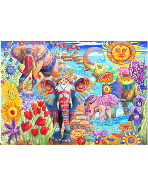 Puzzle Elephants in the Garden