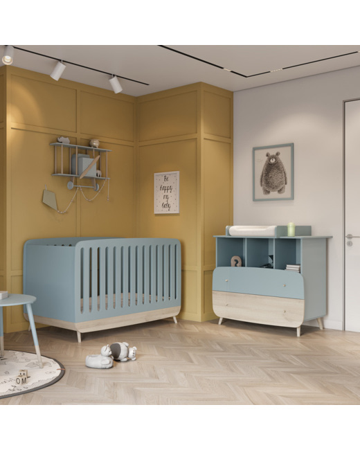 Chambre Duo Firmiana Lit + Commode + Plan à langer