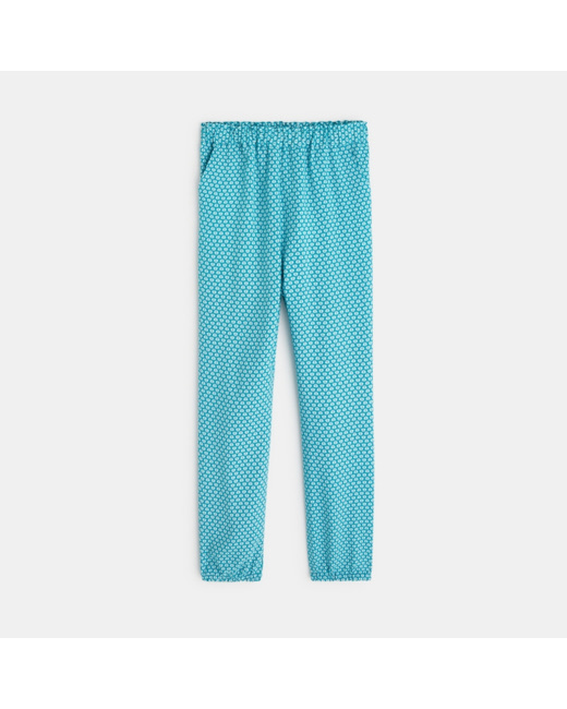 Pantalon imprimé style jogpant bleu fille