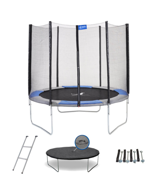 Trampoline rond diam 250cm avec filet, échelle, bâche et kit d'ancrage- RALLI 250