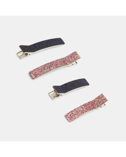 Pinces croco pailletées (lot de 4) bleu fille