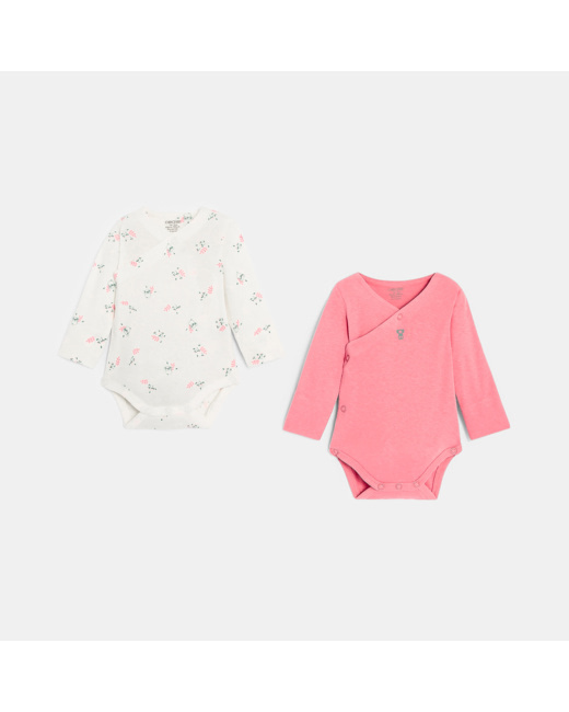 Body évolutif rose naissance (lot de 2)