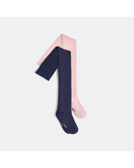 Collants en tricot (lot de 2) roses fille