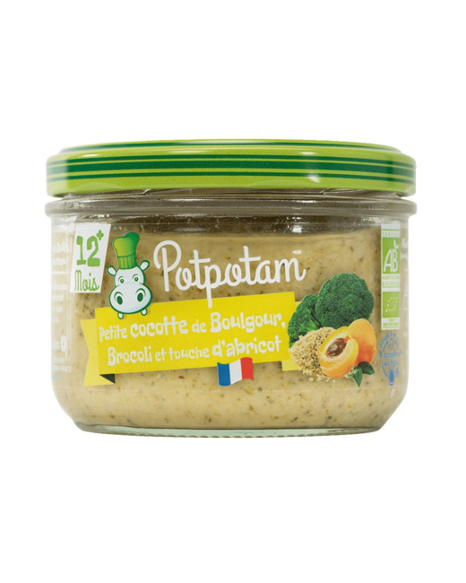 Petite cocotte de boulgour, brocoli et touche d'abricot