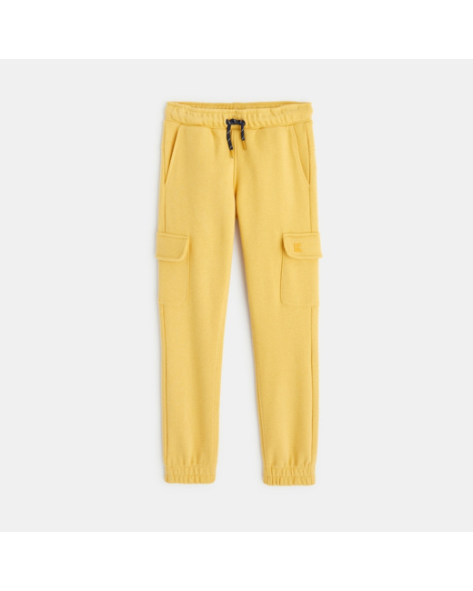 Jogging uni à poches cargo jaune garçon