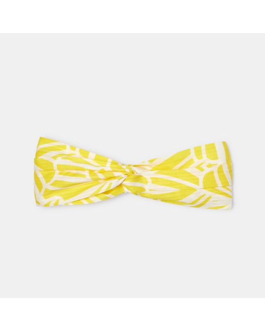 Headband imprimé en jersey jaune fille