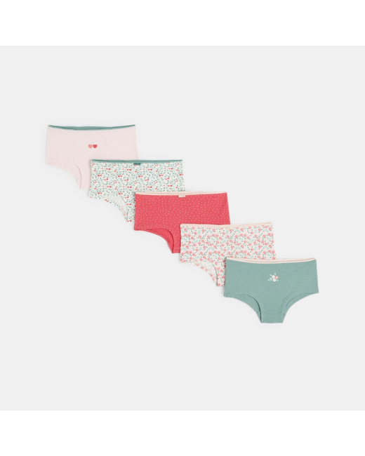 Culottes imprimées filles (lot de 5) vert