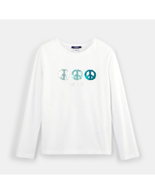 T-shirt à message vert fille