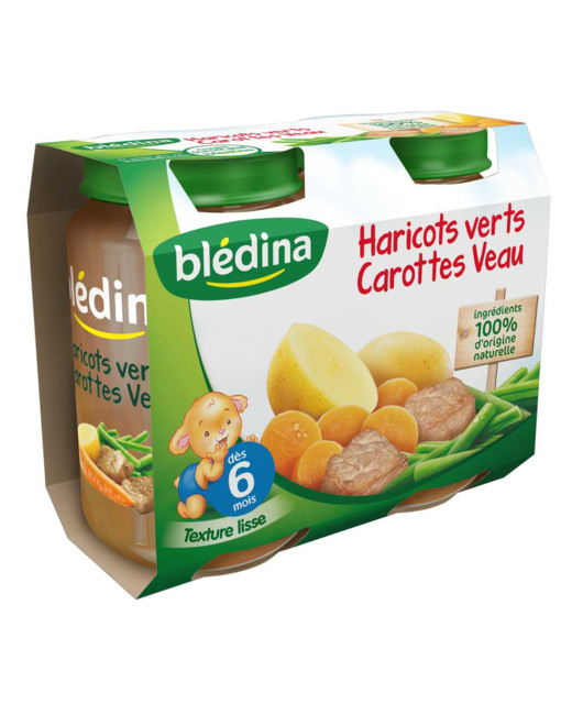 Pot Haricots verts Carottes Veau 2x200g
