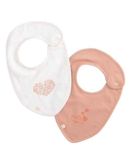 Lot de 2 bavoirs Petit Coeur