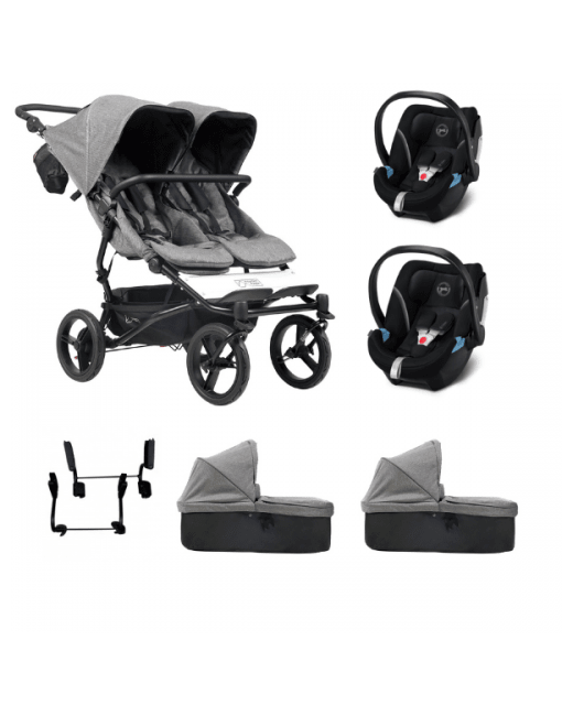 Poussette Double Duet V3.2 + 2 Nacelles Plus + 2 Coques Cybex Aton 5