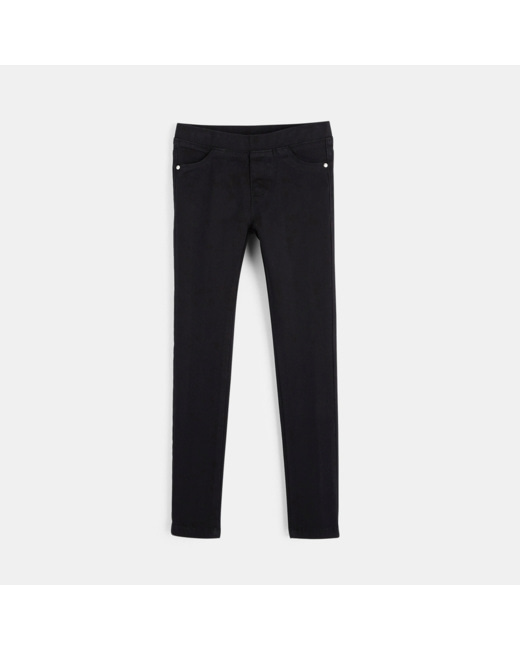 Pantalon en toile hyper stretch noir fille
